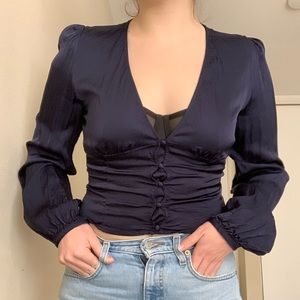 Sunday Best Tatiana Blouse size 6 Navy Blue